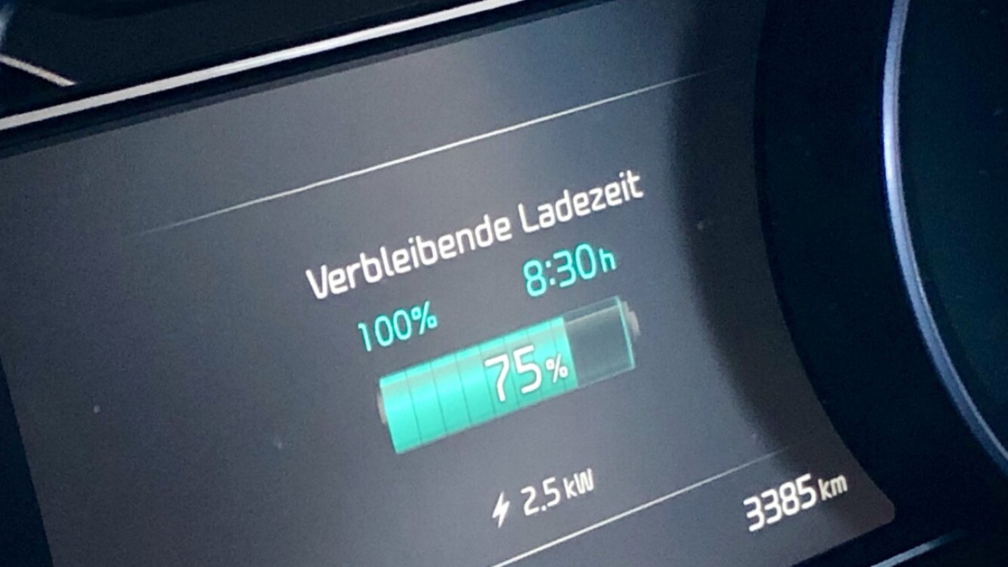 An der Haushaltssteckdose ziehen sich die letzten 25 Prozent auf über acht Stunden.