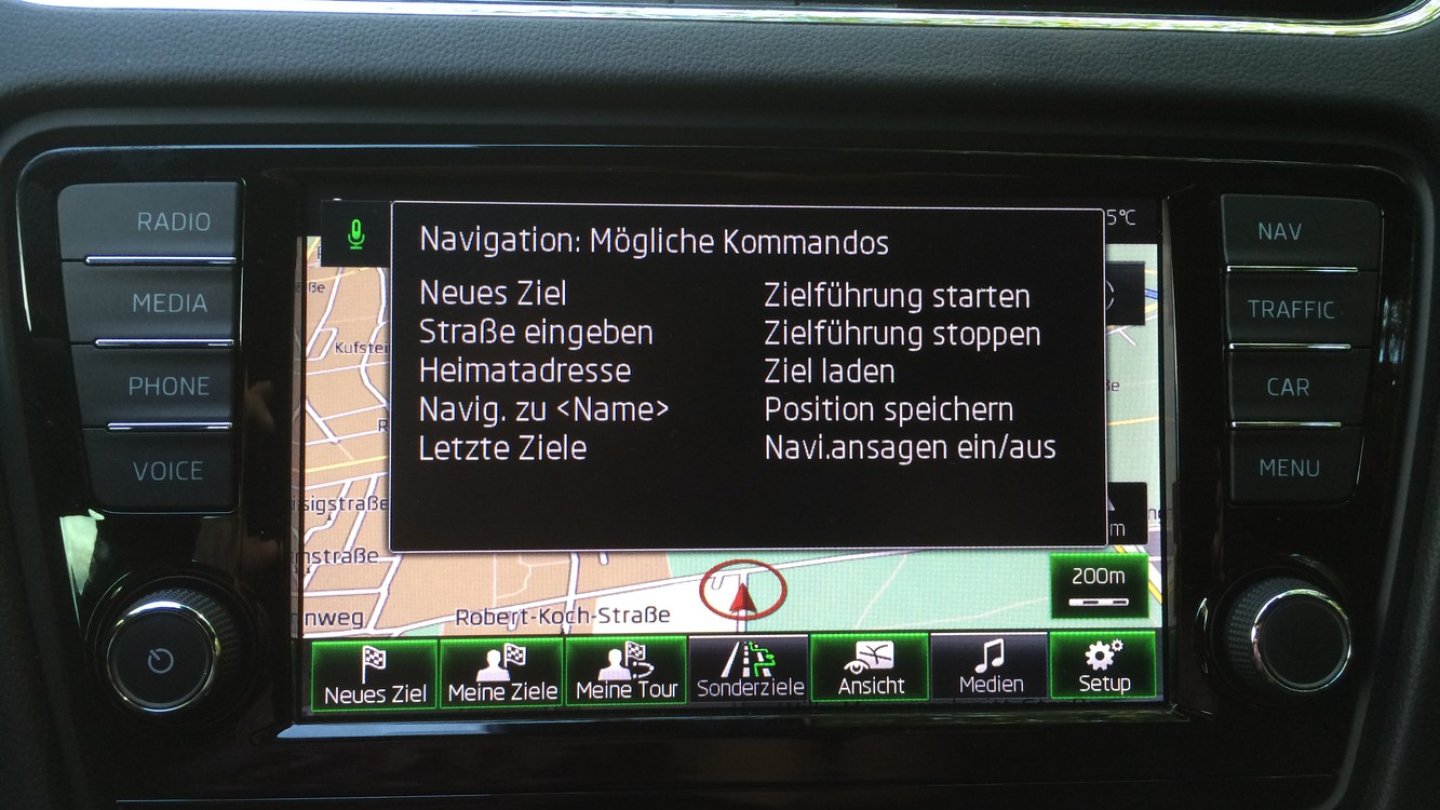 Menu für die Sprachbedienung