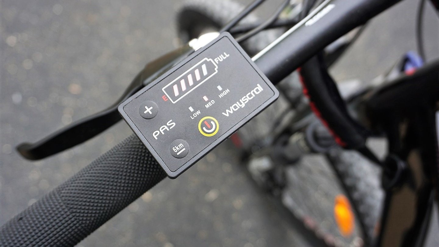 Am Lenker des Wayscral Sporty 645 kann die Untersützung des E-Motors eingestellt werden.