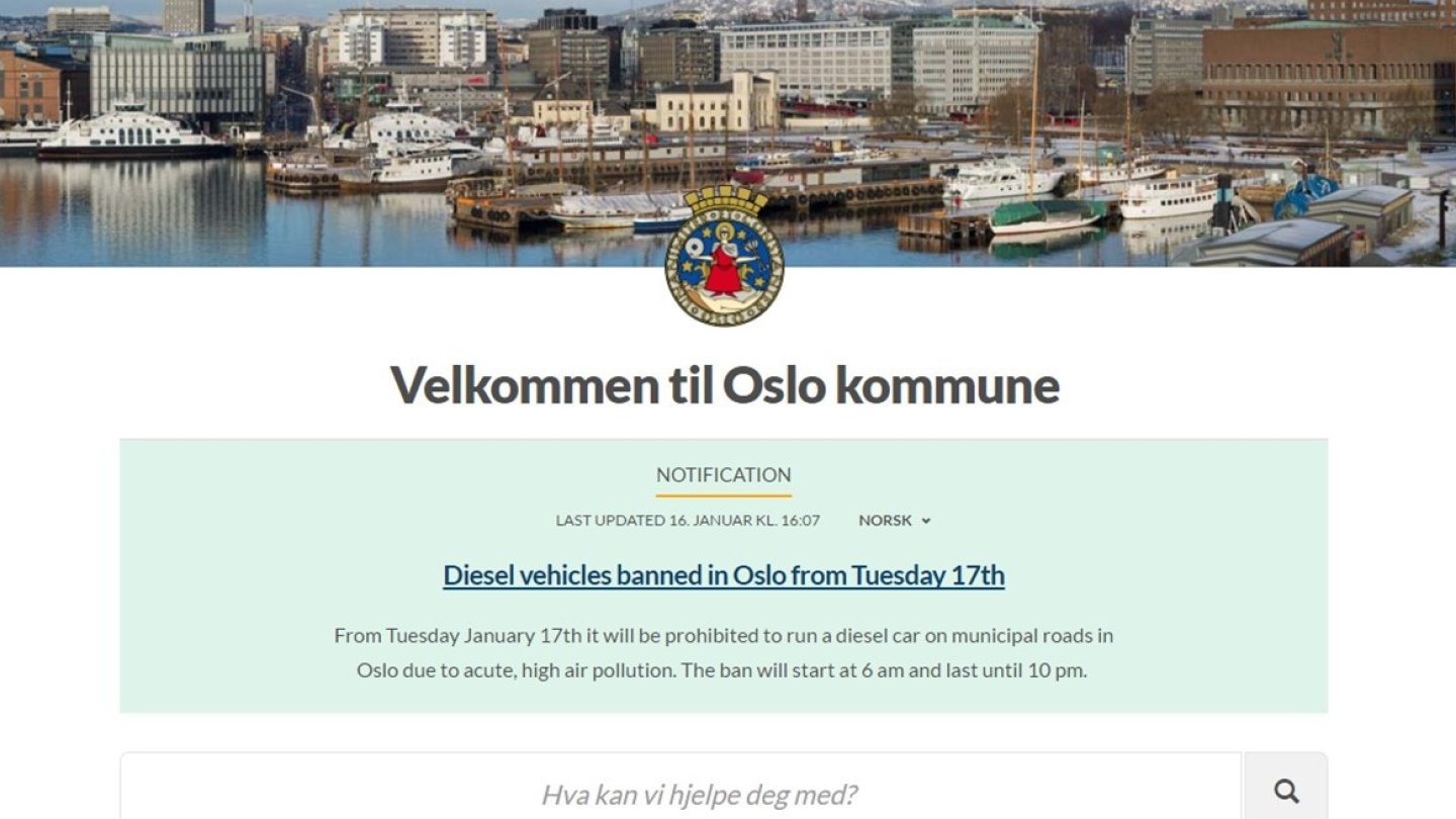 Diesel-Fahrverbot in Oslo