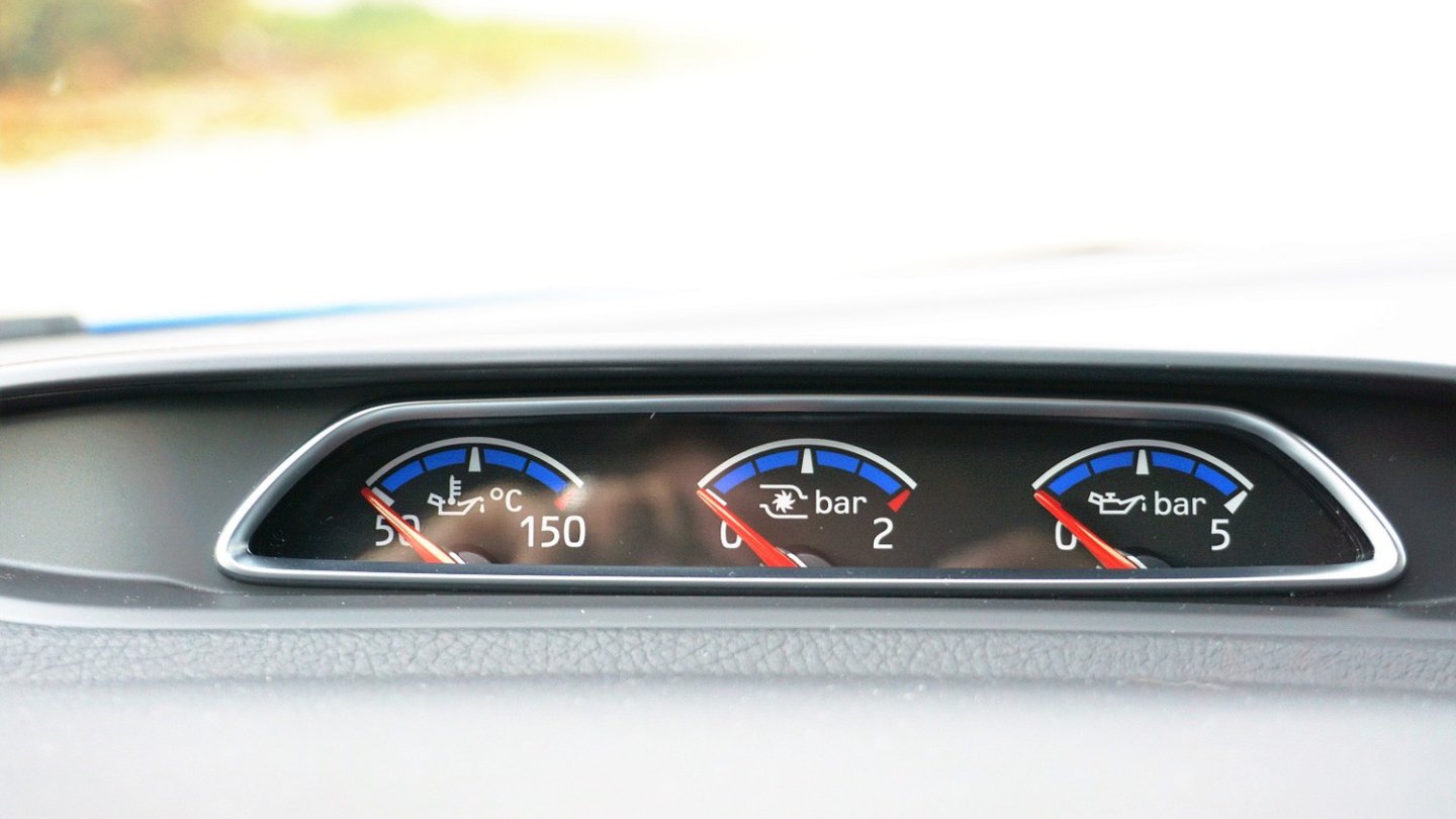 Analoge Zusatzinstrumente für den Sportsgeist im schnellen Ford.