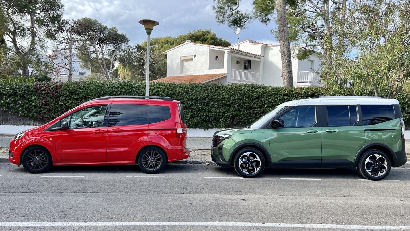 Der Vergleich mit dem Vorgänger zeigt: Der Tourneo Courier wurde größer und kantiger.