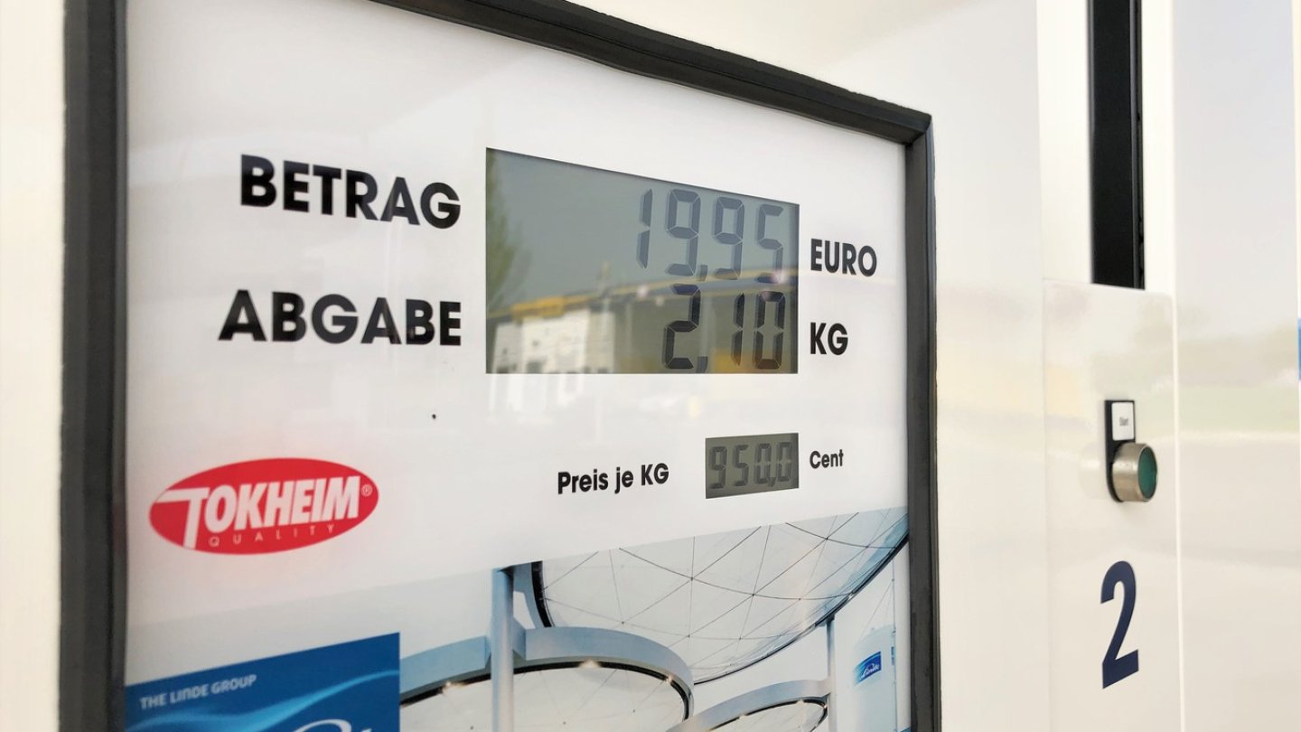 Wasserstoff kostet einheitlich 9,50 Euro pro Kilo.
