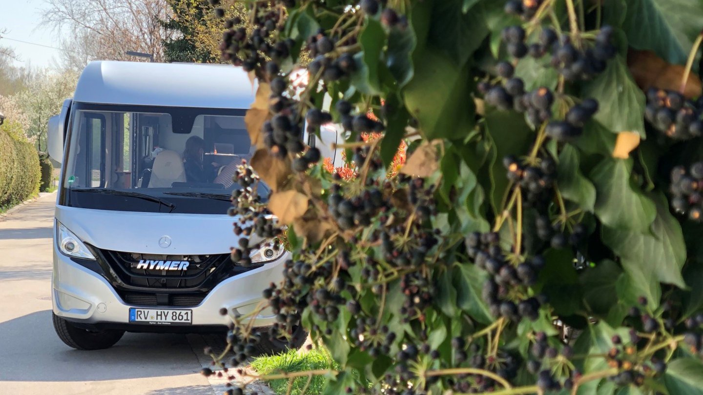 Eine gute Ernte? Der Mercedes-Stern prangt an der Hymer-Front.