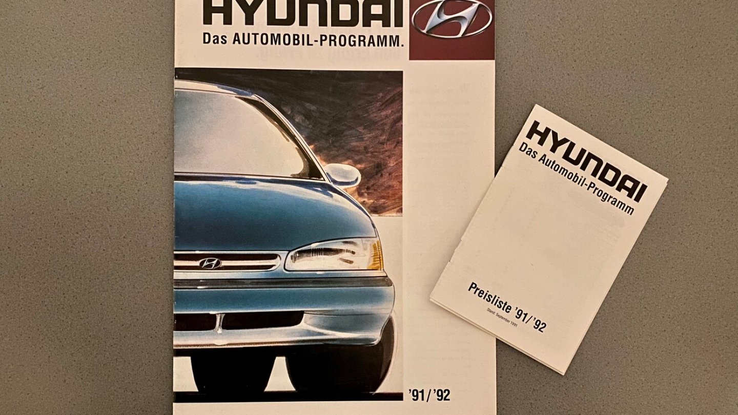 Der erste Hyundai-Prospekt aus dem Jahr 1991.