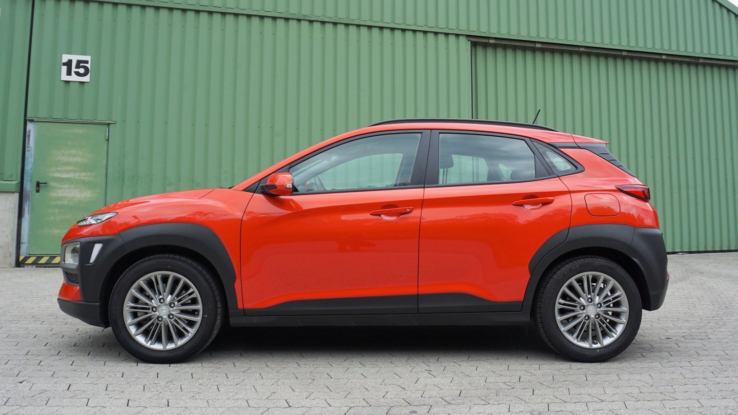 Tangerine Comet Metallic steht dem Huyndai Kona gut.