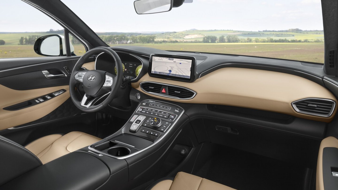 Das Cockpit des neuen Santa Fe.