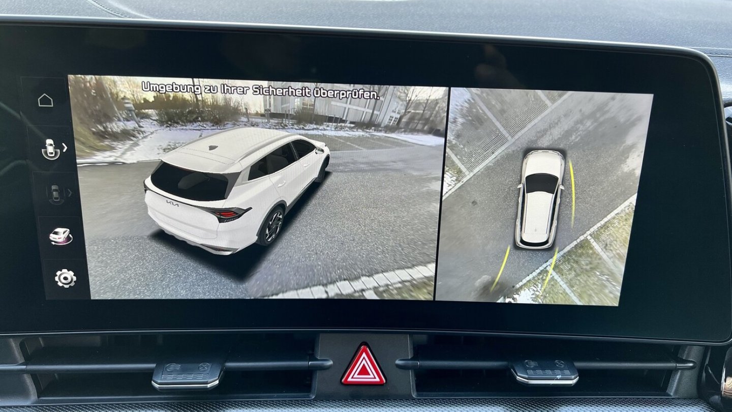 Die Langversion des Kia Sportage zeigt sich in der Grafik der 360-Rundumsicht.