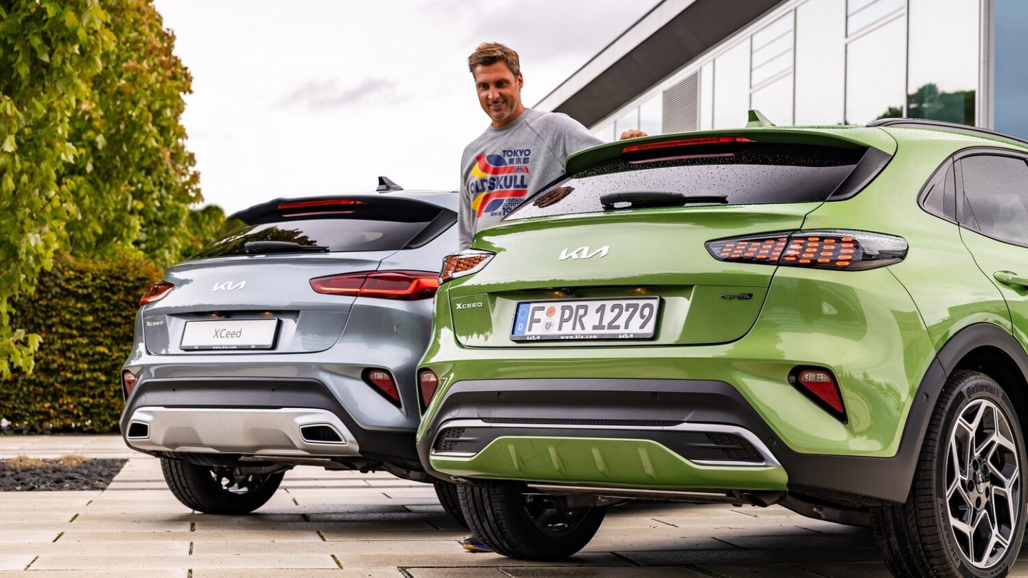 Die Rückleuchten mit Wabenstruktur hat nur der XCeed GT-Line. Links der Vorgänger.