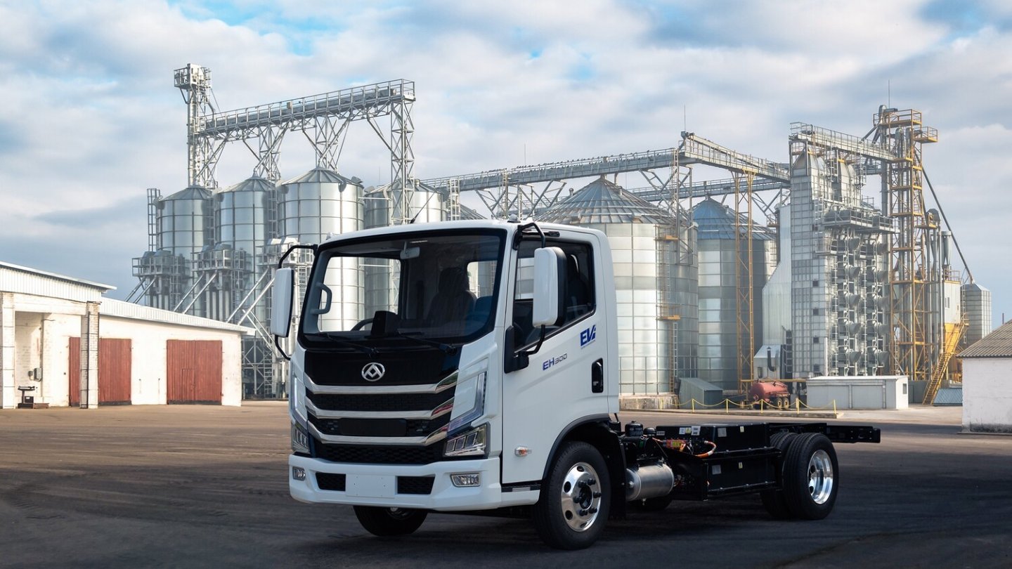 Der elektrische Maxus-LKW hat eine 128 kWh große Batterie.