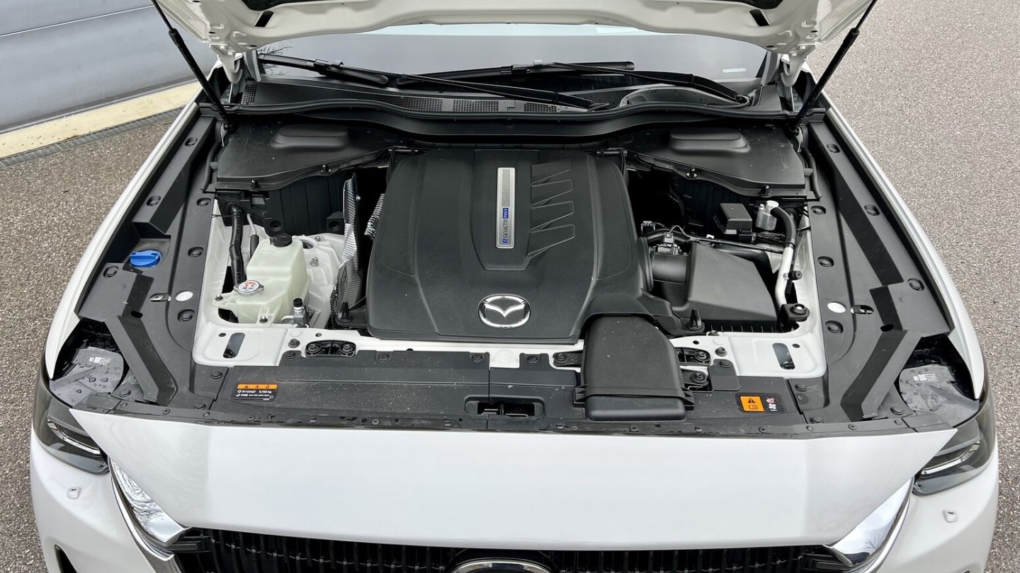 Der Vierzlinder-Benziner muss sich im großen SUV spürbar anstrengen.