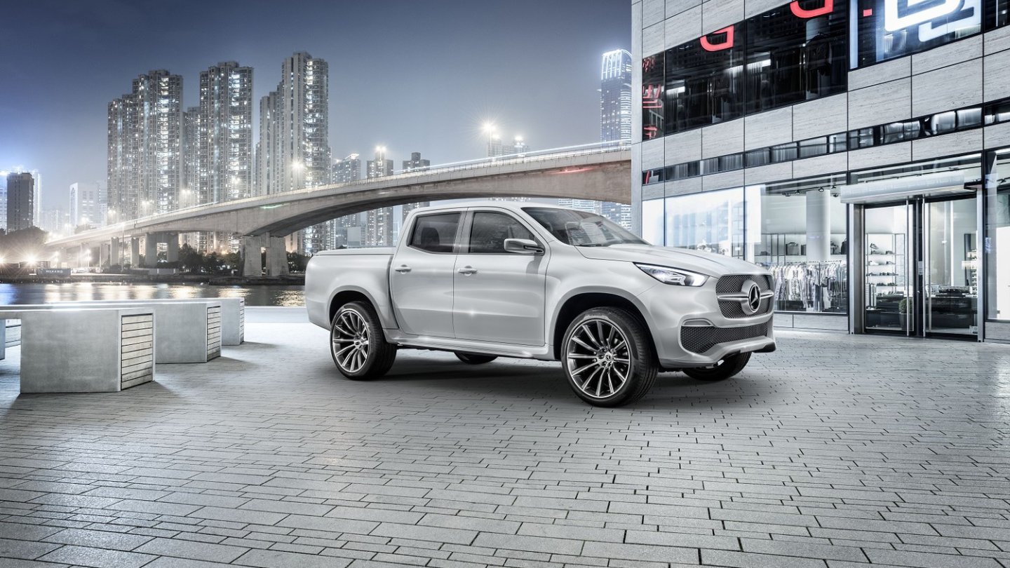 Die Studie weist auf die X-Klasse hin, die 2017 auf den Markt kommt.