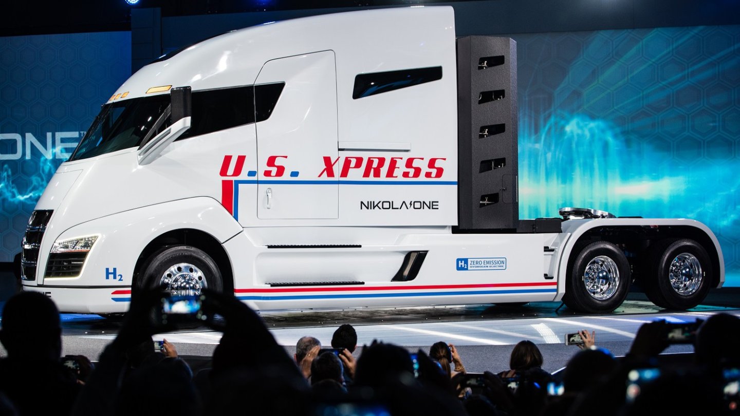 Der Prototyp des Nikola One bei der Präsentation in Salt Lake City, wo die Firma ihren Hauptsitz hat.