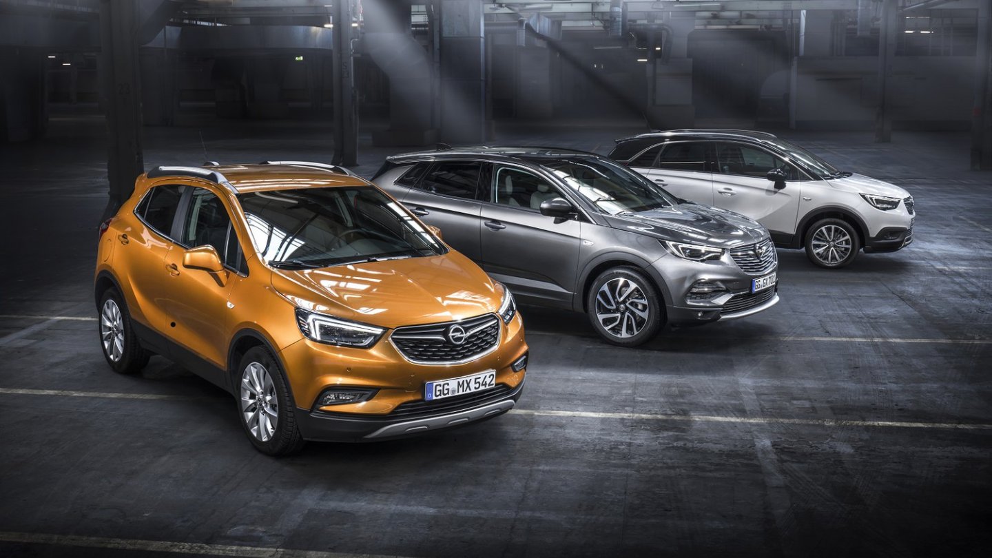 Von links nach rechts: Mokka X, Grandland X und Crossland X.