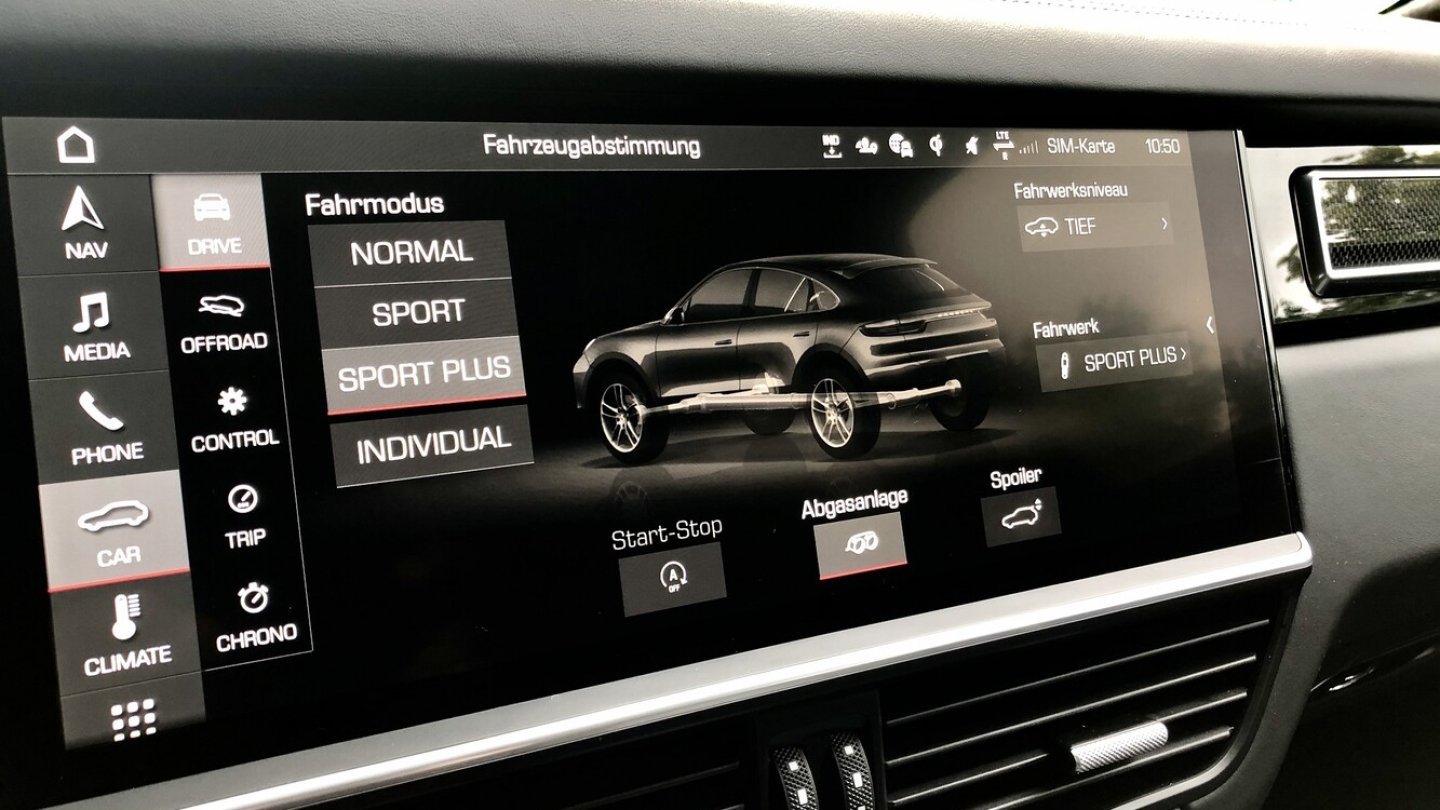 Der Klang lässt sich auch per Menüeinstellung dirigieren.