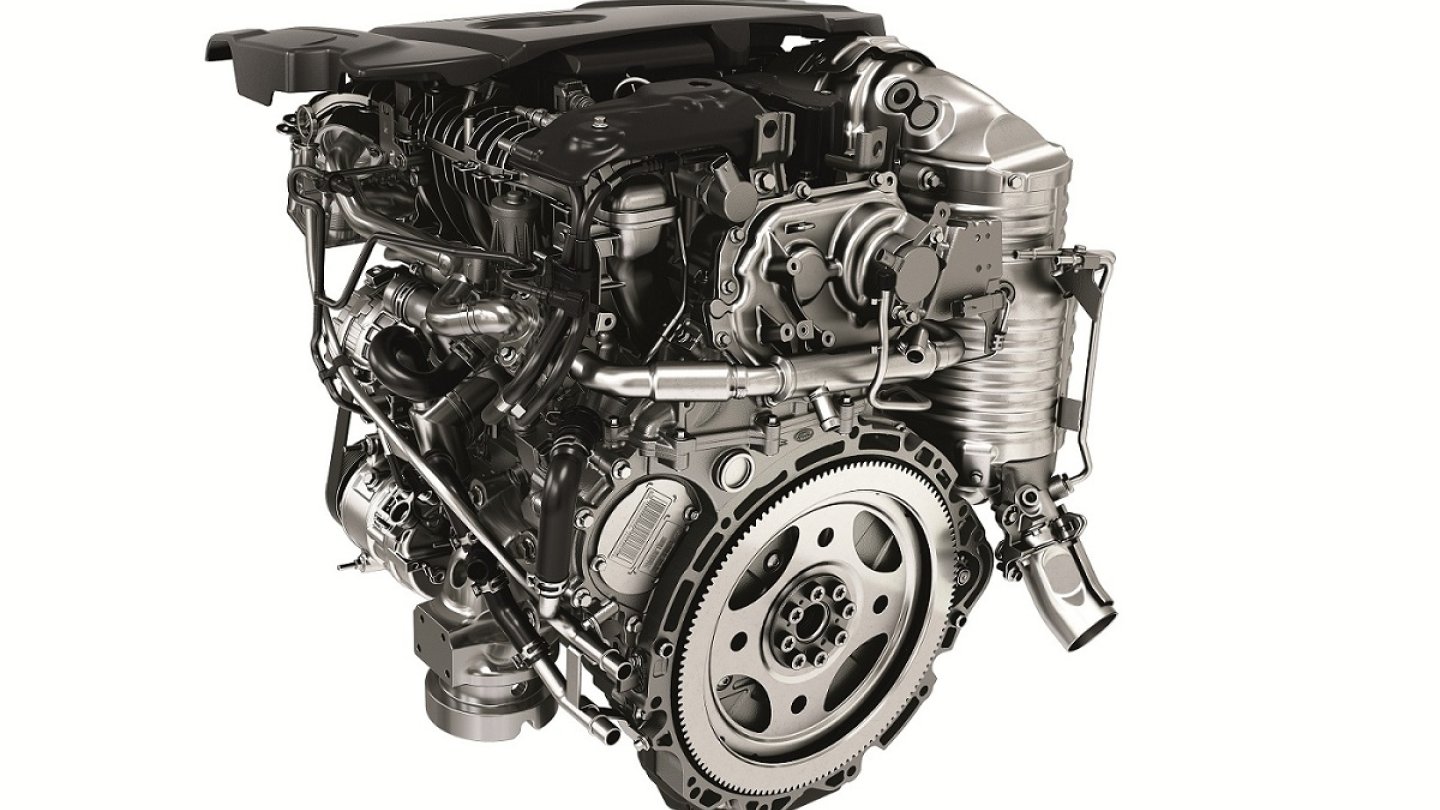 Das ist er: Der Downsizing-Vierzylinder unter den Range Rover - Lettern auf der Haube.