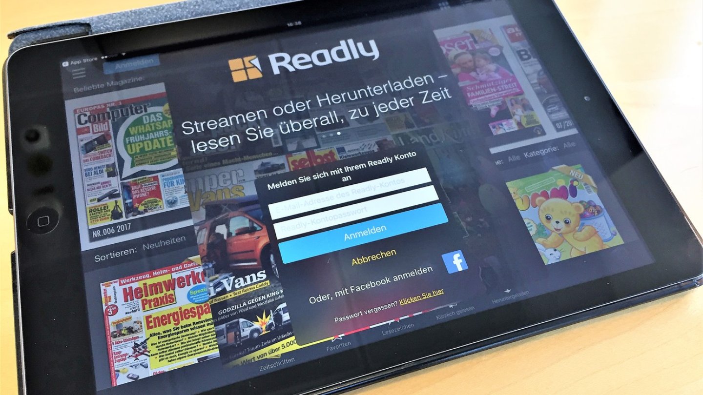 Die Readly-App gibt es für Smartphones und Tablets.
