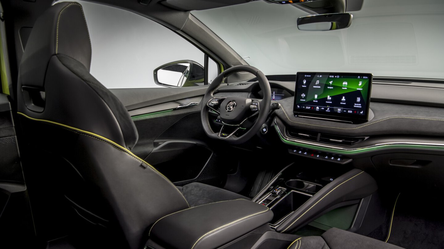 Das Cockpit des Skoda Enyaq Coupé RS.
