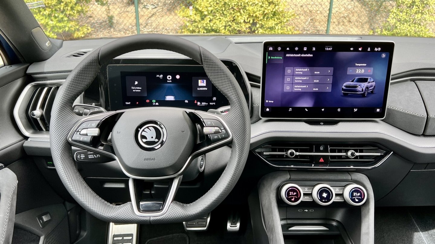 Die drei Dreh-Drück-Steller erleichtern die Bedienung im Kodiaq.