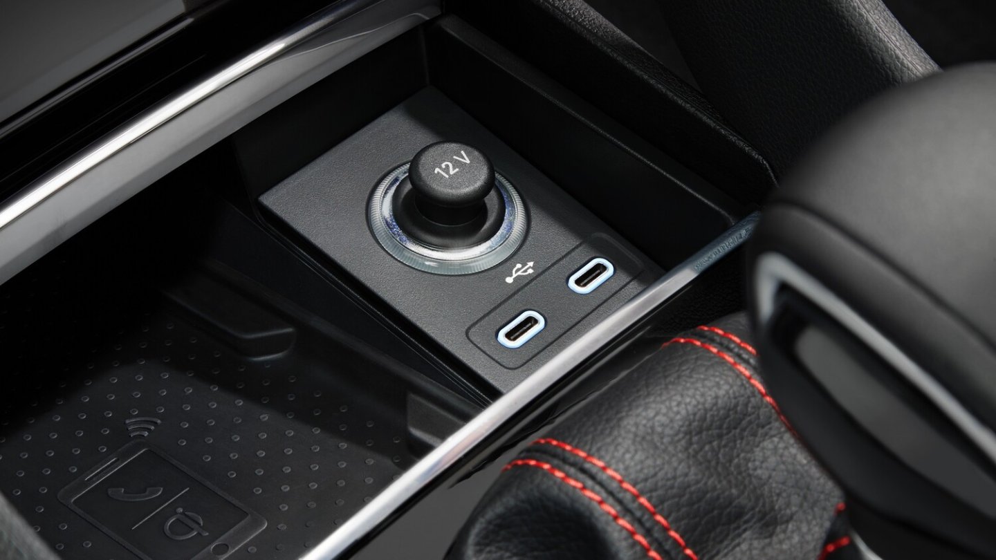 Alle Anschlüsse werden auf USB-C umgestellt, hier im Kodiaq RS.