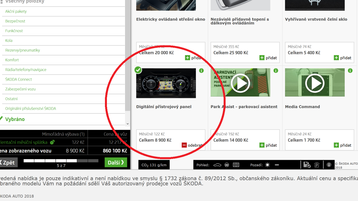 Eine neue Einzeloption im Skoda-Konfigurator.