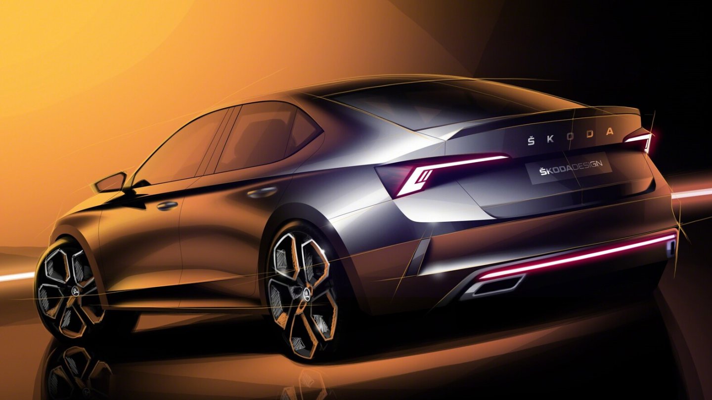 Eine Werksskizze nur neuen RS-Limousine.