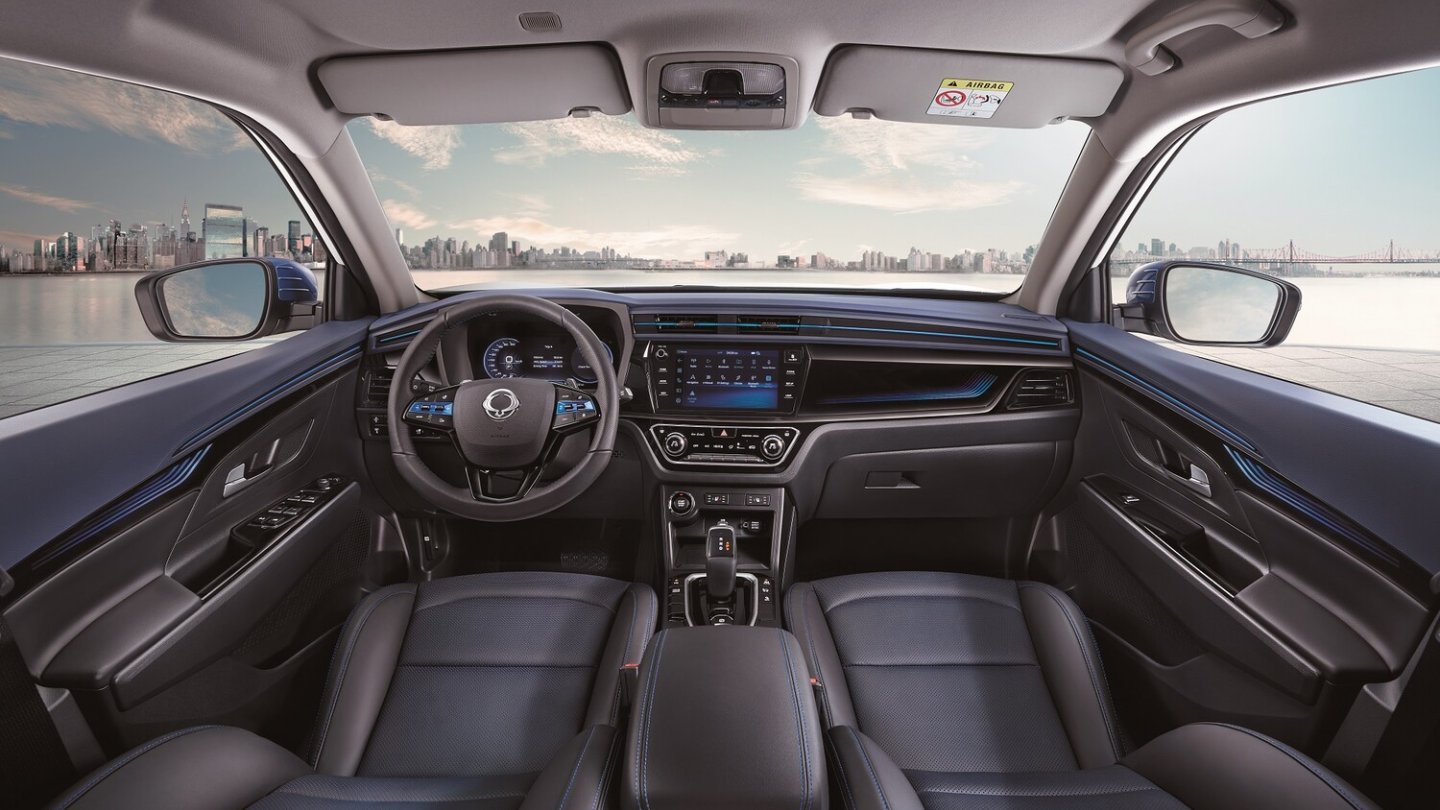 Das Cockpit im Korando e-Motion ähnelt dem der Verbrenner-Version.