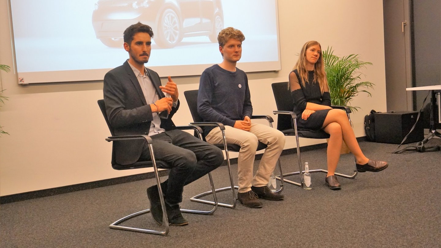 Die Gründer Laurin Hahn, Jona Christians und Navina Pechtsteiner im Jahr 2017.