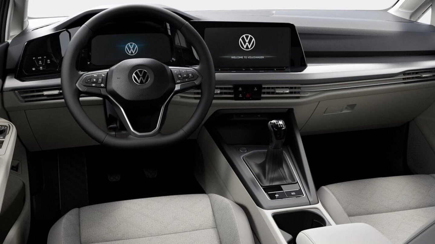 Screenshot aus dem VW-Konfigurator: Cockpit des Golf Life.