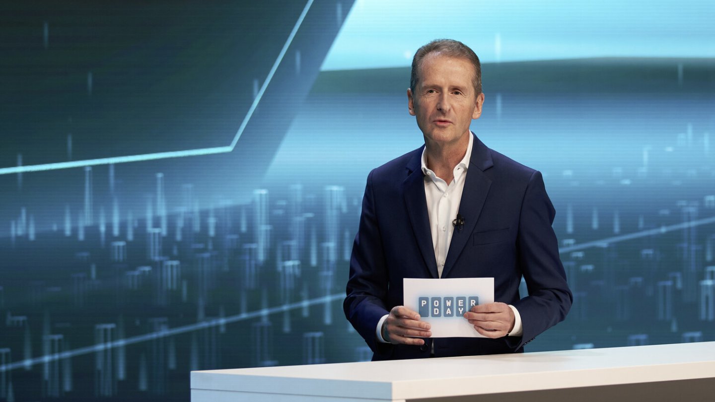 VW-Konzernchef Herbert Diess präsentiert die Pläne.