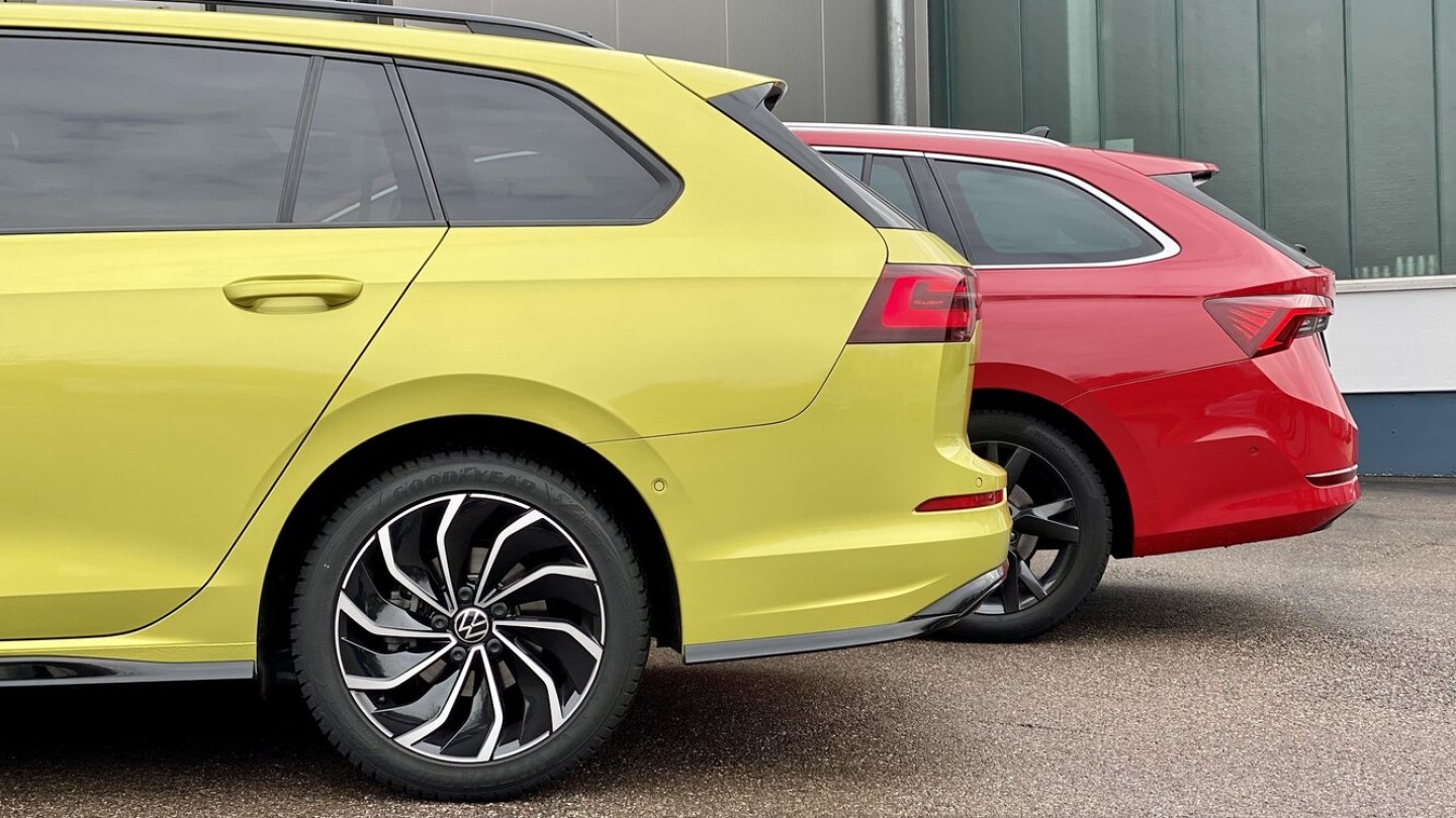 Der Skoda Octavia Combi ist sechs Zentimer länger als der VW Golf Variant.