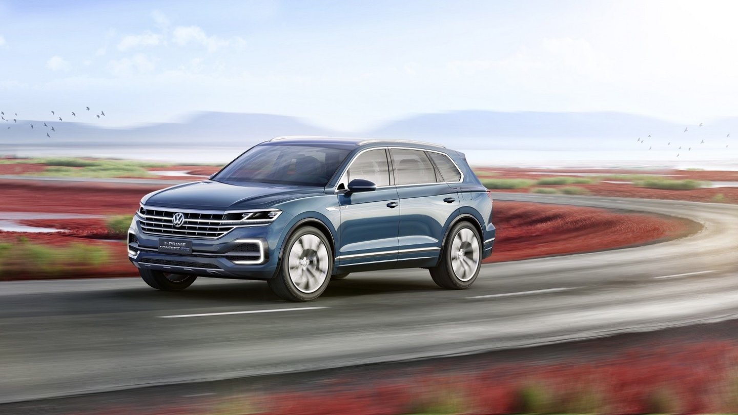 Die Studie T Prime Concept GTE aus 2016 gilt als Vorbote des neuen VW Touareg.
